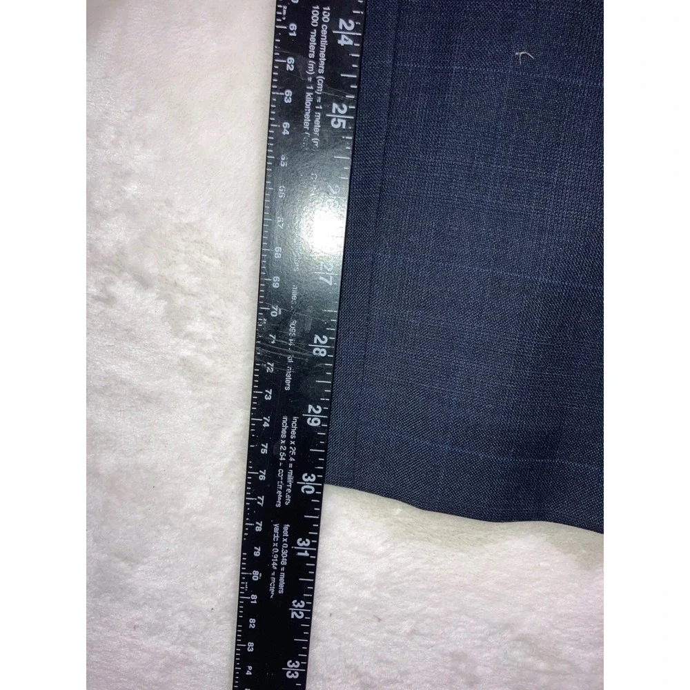 Lauren Ralph Lauren Mens 36x32 Blue 100% Wool Windowpane Dress Pants Trousers